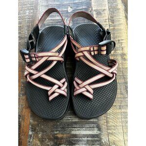 Chaco Womens Z/Cloud Sandals Black & Pink Adjustable Straps Vibram Sole Outdoor.